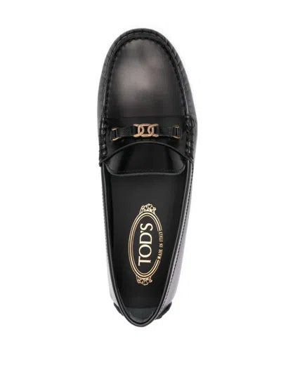 Tod's Gommino Leather Loafers In Black