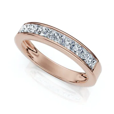 Pompeii3 1/2ct Princess Cut Diamond Wedding Ring 14k Gold Channel Set Lab Grown In Multi