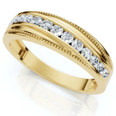 Pompeii3 1/2ct Men's Diamond Wedding Anniversary Ring 10k Gold Lab Grown Channel Set In Multi