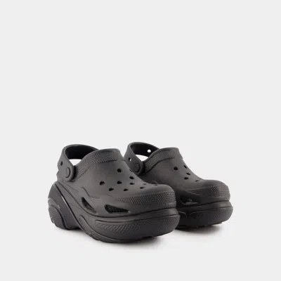 Crocs Classic Platform Glitter Sandals In Black