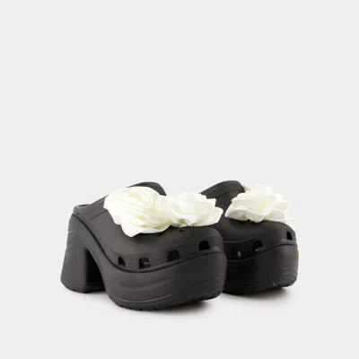 Crocs Siren Rosette Sandals In Black