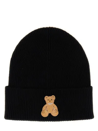 Shop Palm Angels Beanie Hat In Black