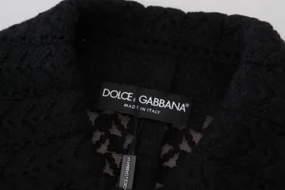 Dolce & Gabbana Black Button Down Long Blazer Cotton Jacket In Black