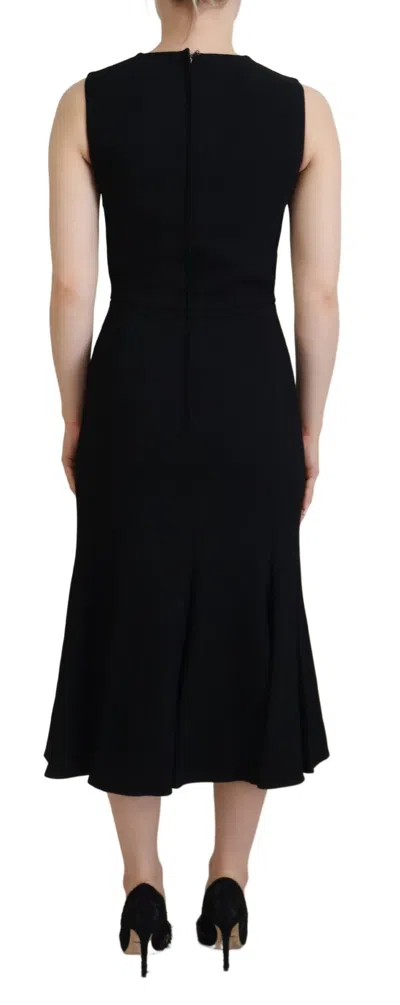 Dolce & Gabbana Elegant Fit And Flare Black Sheath Dress In Black