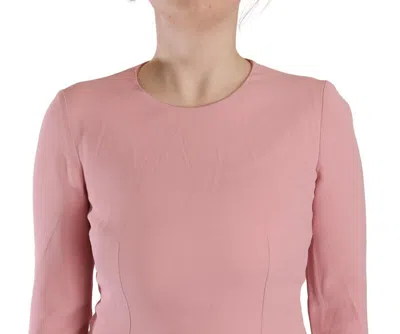 Dolce & Gabbana Pink 3/4 Sleeves Viscose Blend A-line Dress In Pink