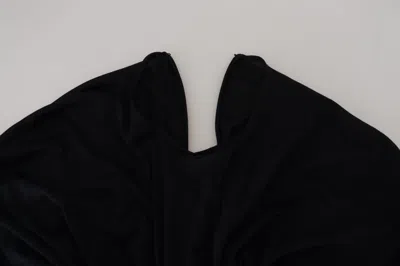 Dolce & Gabbana Black Stretch Turtleneck Sheath Midi Dress In Black