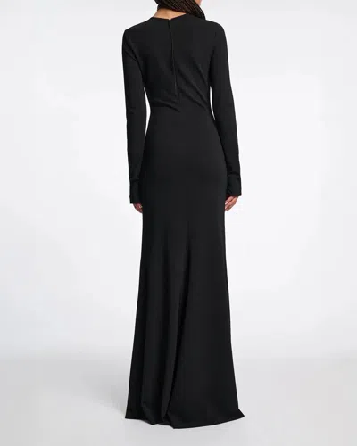 Dorothee Schumacher Round Neck Evening Dress With Train In Black