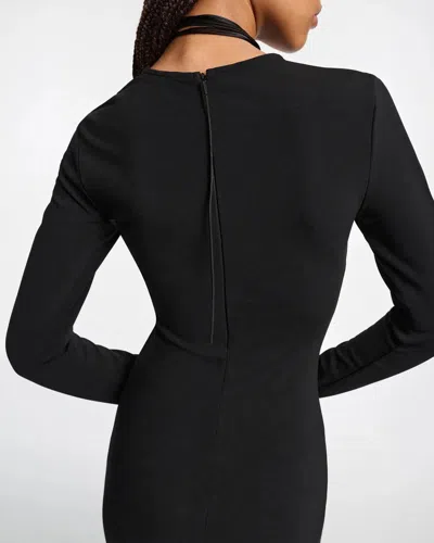 Dorothee Schumacher Round Neck Evening Dress With Train In Black