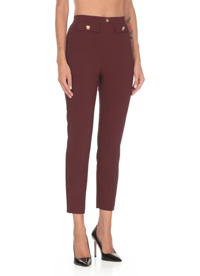 Shop Elisabetta Franchi Trousers Bordeaux In Red