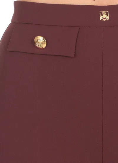 Shop Elisabetta Franchi Trousers Bordeaux In Red