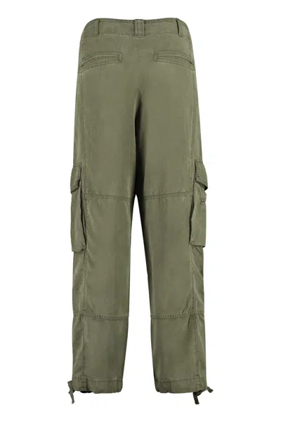 Polo Ralph Lauren Green Cargo Tapered Pants With Drawstring In Lyocell Blend Woman In Green