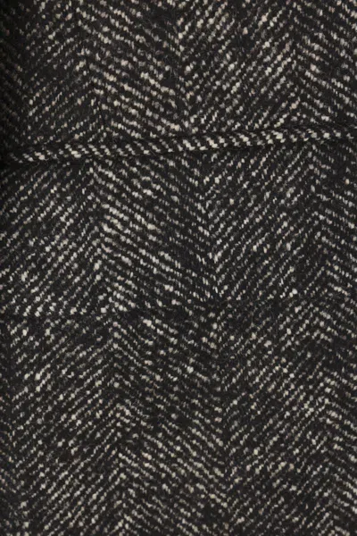 Tagliatore Grey Double-breasted Coat With Peak Revers In Black
