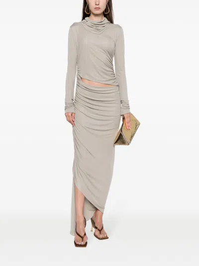 Andreädamo Andreādamo Draped Jersey Asymmetric Midi