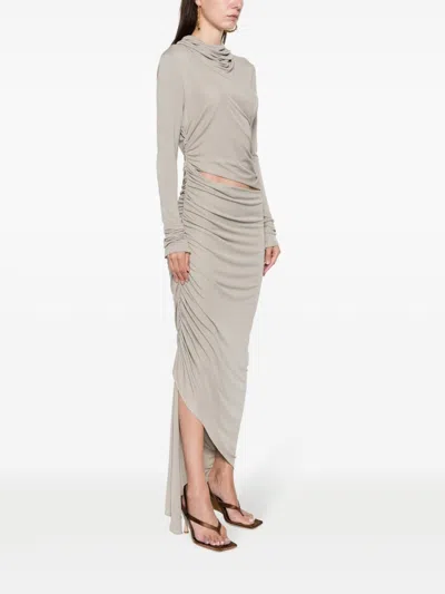 Andreädamo Andreādamo Draped Jersey Asymmetric Midi