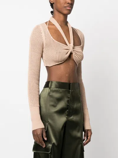 Andreädamo Andreādamo Crop Top With Necklin