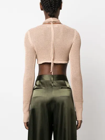 Andreädamo Andreādamo Crop Top With Necklin