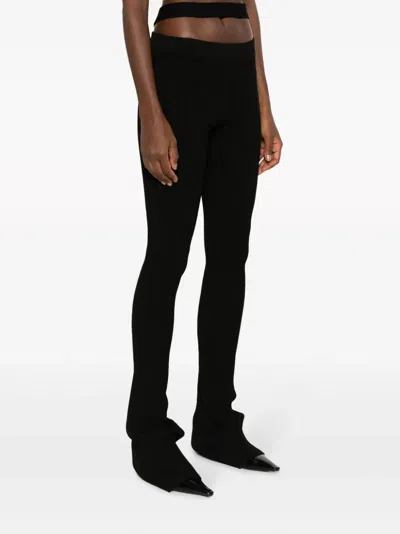 Shop Andreädamo Andreadamo Ribbed Knit Flare Pants