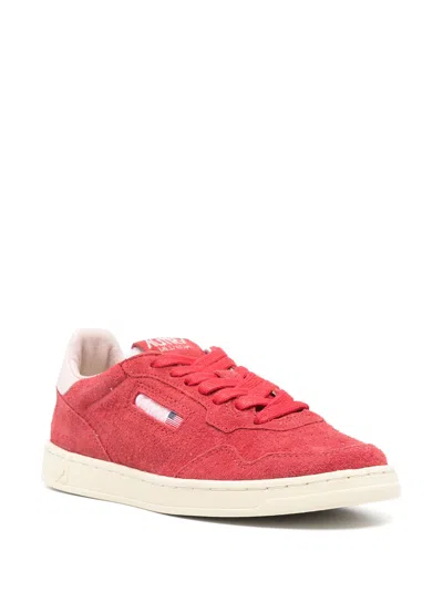 Autry Medalist Flat Low Sneakers In Burgundy