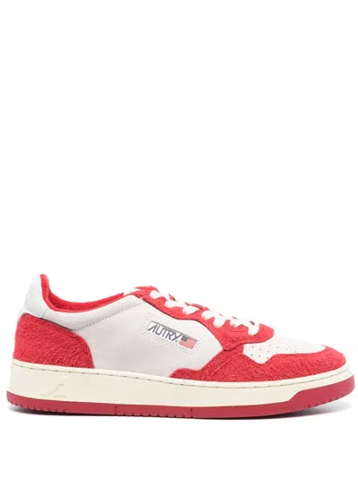 Autry Medalist Panelled Suede Sneakers In Neutral