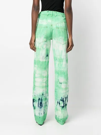 Darkpark Flamed Tie Dye Cotton Wide Jeans