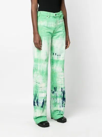 Darkpark Flamed Tie Dye Cotton Wide Jeans