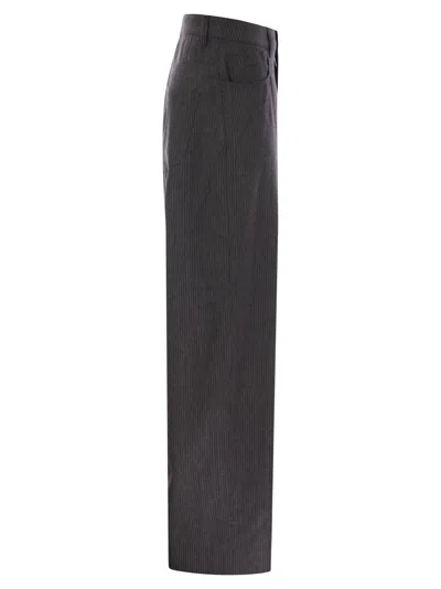 Fabiana Filippi 5-pocket Virgin Wool Pinstripe Trousers