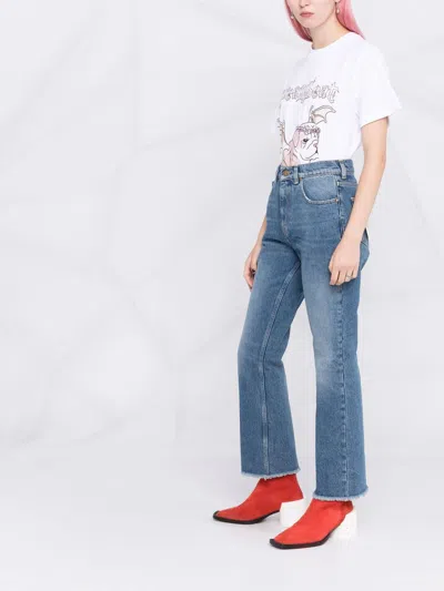 Golden Goose Women's Embroidered Patch Cropped Jeans