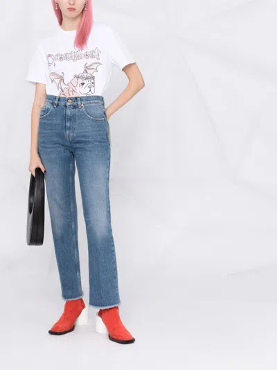 Golden Goose Women's Embroidered Patch Cropped Jeans