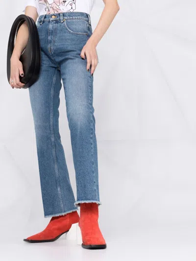 Golden Goose Women's Embroidered Patch Cropped Jeans