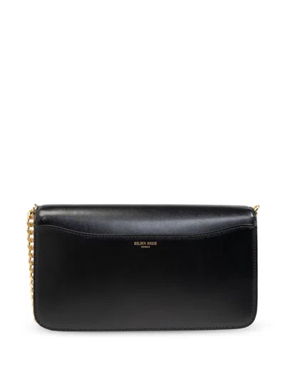 Golden Goose Gioia Bag In Black Palmellato Leather With Gold Details
