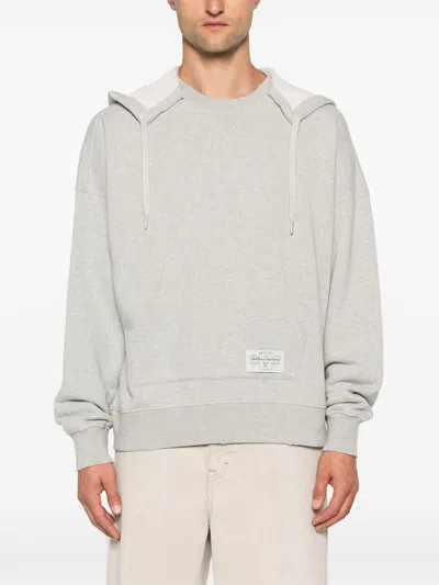 Shop Golden Goose Journey Unisex Hoodie Cotton Melange Sweatshirt