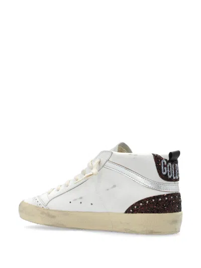 Shop Golden Goose Mid Star Leather Upper And Toe Glitter Star Heel And Spur Laminated Wave