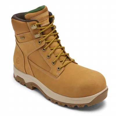 Dunham Men's 8000works 6" Waterproof Safety Plain Toe Boot - Medium Width In Wheat In Gold