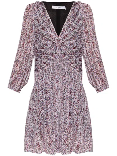 Iro Graphic Print Mini Dress With Asymmetric Hem