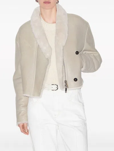 Isabel Marant Eriana Shearling-trimmed Leather Jacket