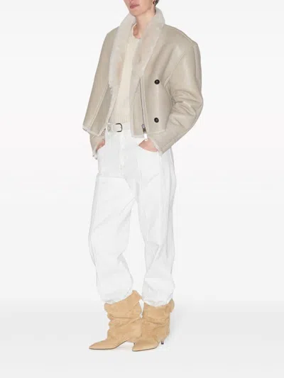 Isabel Marant Eriana Shearling-trimmed Leather Jacket