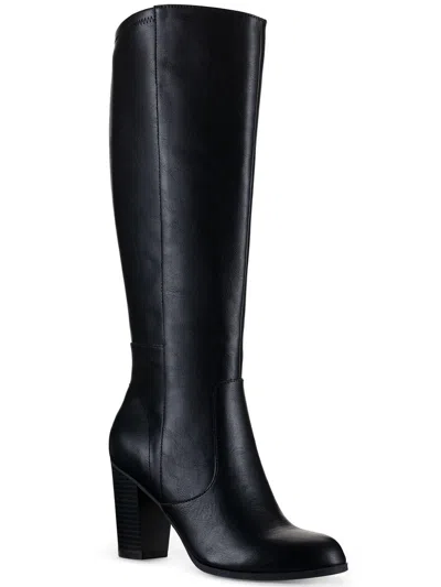 Style & Co Addyyxwc Womens Extra Wide Calf Manmade Knee-high Boots In Black