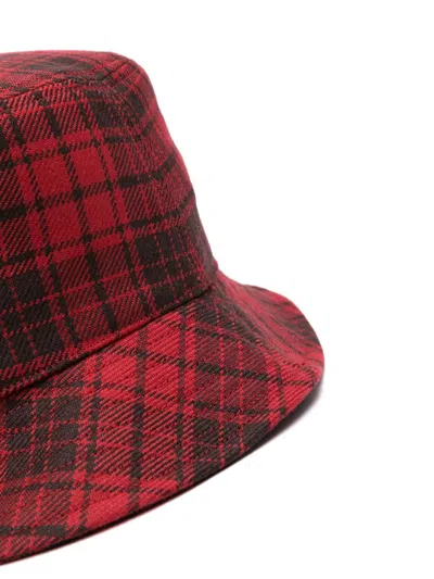 Maison Kitsuné Logo-embroidered Checked Bucket Hat