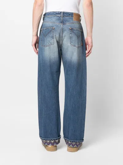 Missoni Artisanal Zigzag Denim Trousers In Blue