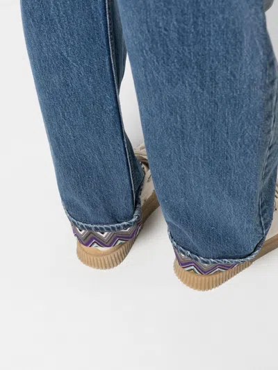 Missoni Artisanal Zigzag Denim Trousers In Blue