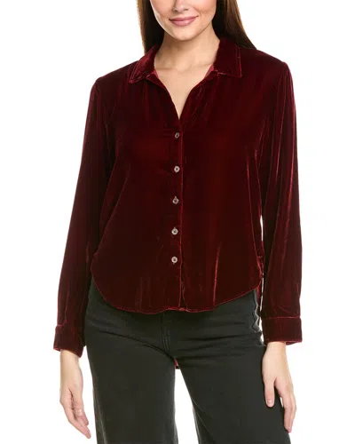Bella Dahl Clean Silk-blend Shirt In Red