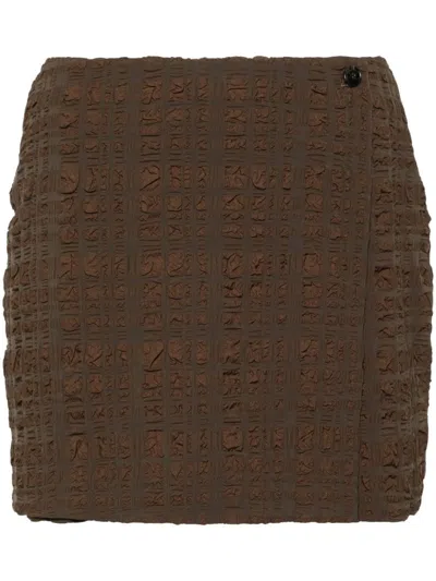 Nanushka Fede Check Seersucker Mini Skort