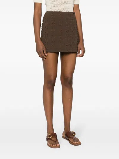Nanushka Fede Check Seersucker Mini Skort