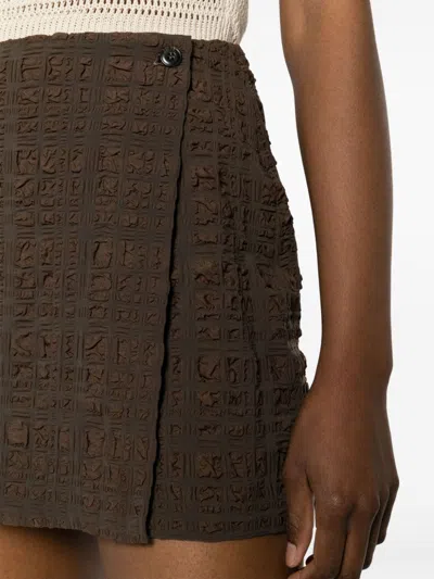 Nanushka Fede Check Seersucker Mini Skort