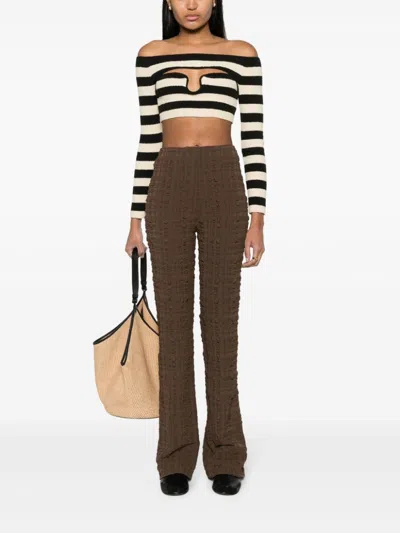 Nanushka Juna Seersucker-texture Slim-fit Trousers