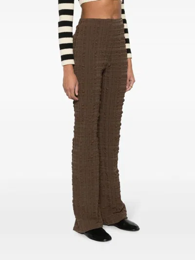 Nanushka Juna Seersucker-texture Slim-fit Trousers