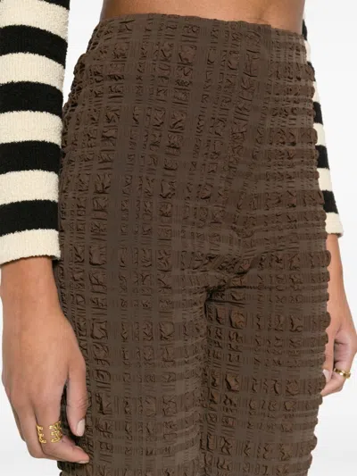 Nanushka Juna Seersucker-texture Slim-fit Trousers