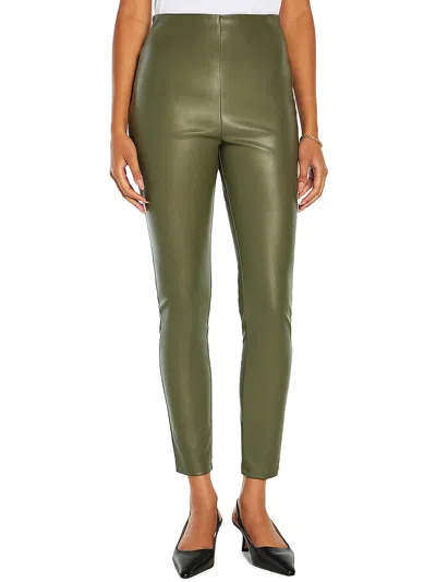 Three Dots Bianca Womens Faux Leather High Rise Leggings In Multi
