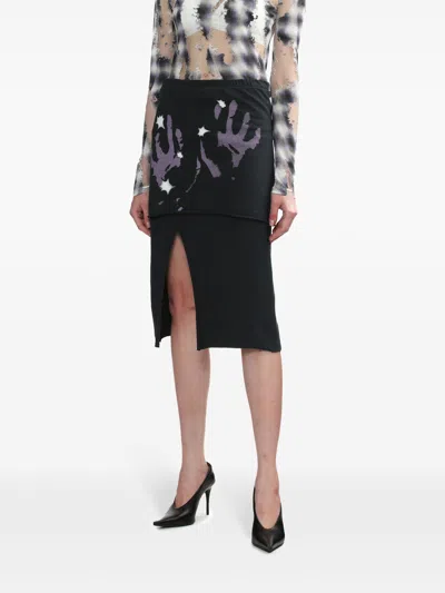 Our Legacy Navy Slashed Midi Skirt