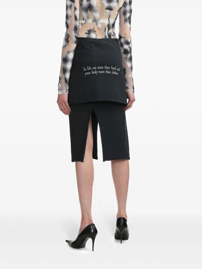 Our Legacy Navy Slashed Midi Skirt